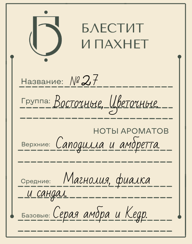 Авторский парфюм №27