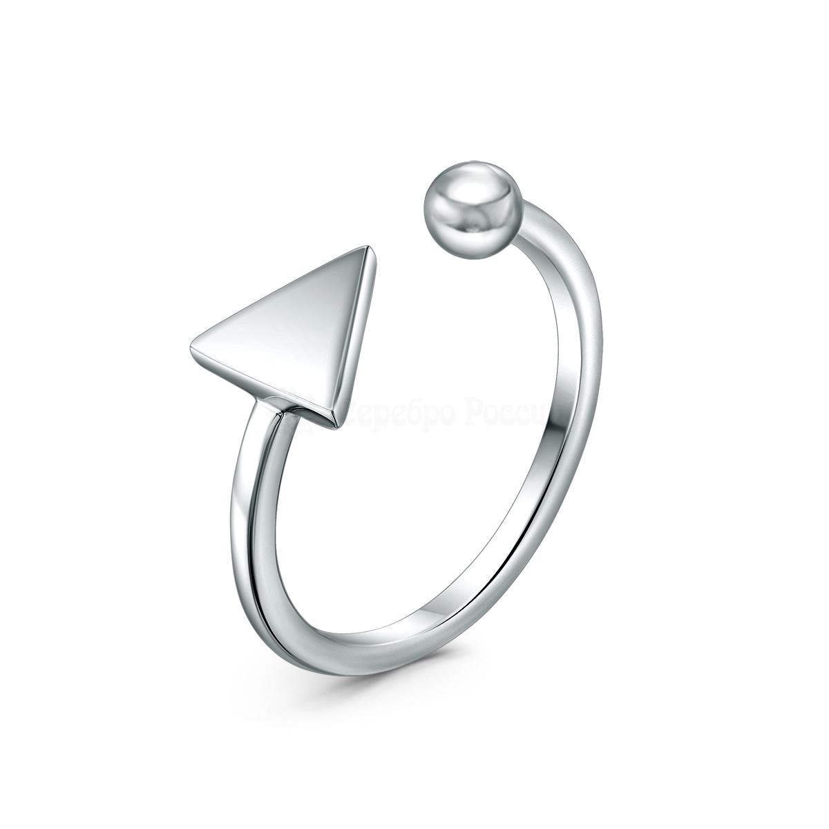 Кольцо на фалангу из родированного серебра