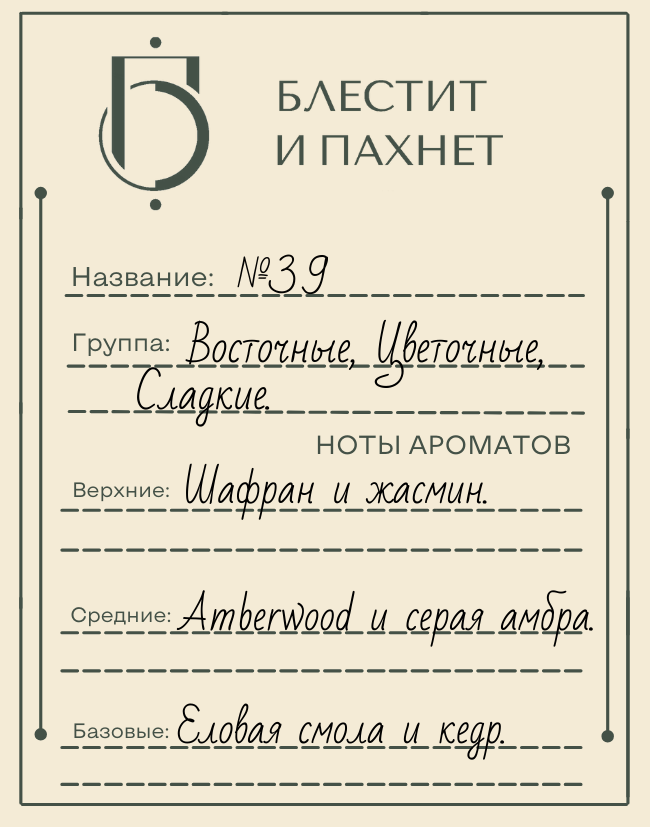 Авторский парфюм №39