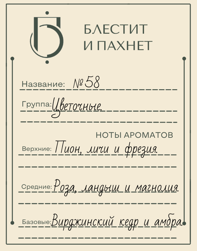 Авторский парфюм №58
