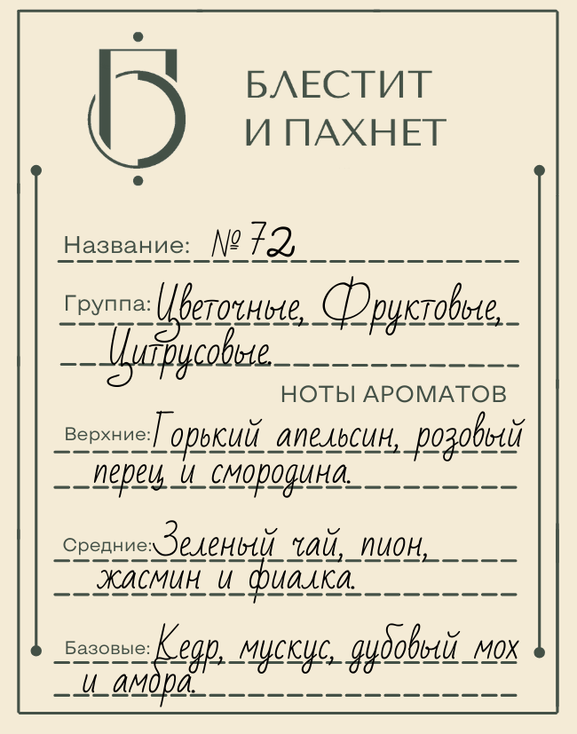 Авторский парфюм №72