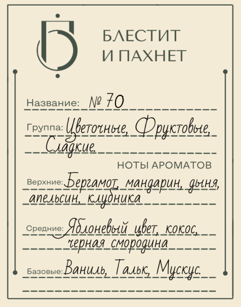 Авторский парфюм №70