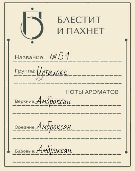 Авторский парфюм №54