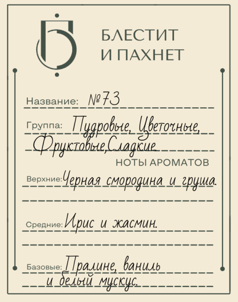 Авторский парфюм №73