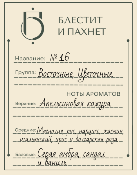 Авторский парфюм №16