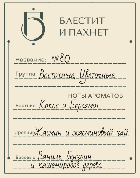 Авторский парфюм №80