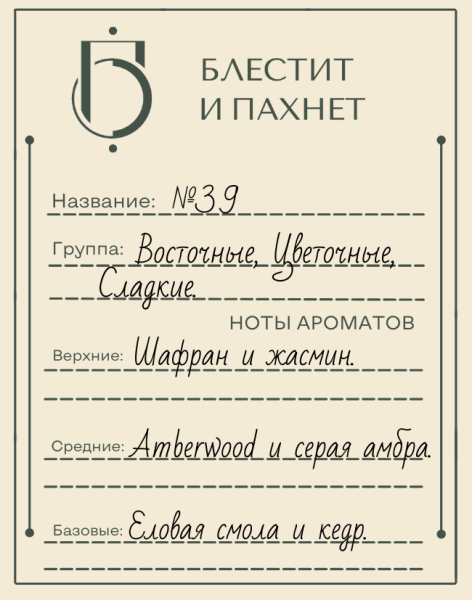 Авторский парфюм №39