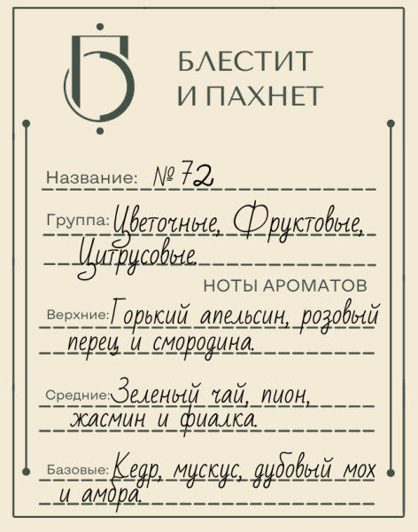 Авторский парфюм №72